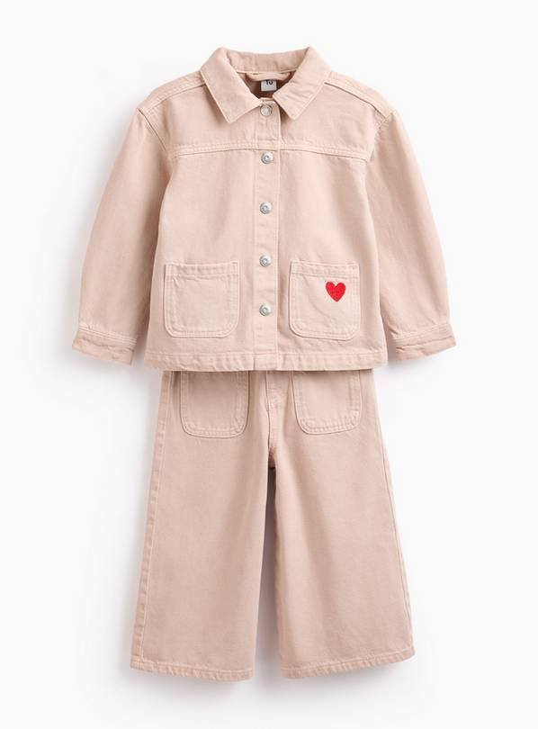 Pink Denim Heart Jacket & Trouser Co-ord 2-3 years